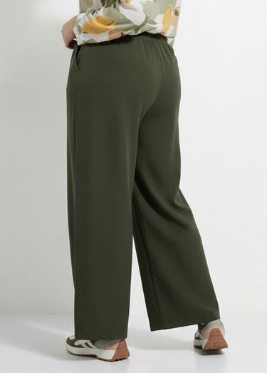 Pantalon en twill léger coupe large Kaki