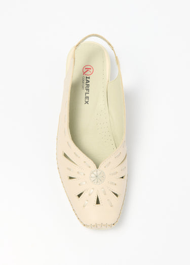 Sandales cuir bout fermé largeur confort Beige