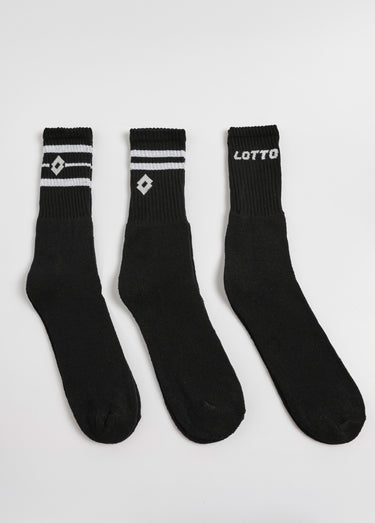 Lot de 3 Chaussettes de sport côtelées Noir