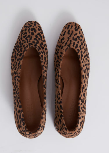 Escarpins fantaisie à talon, bout carré Leopard