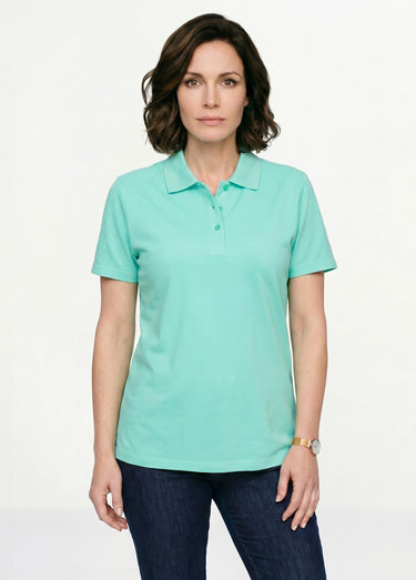 T-shirt maille piquée coton col polo Vert
