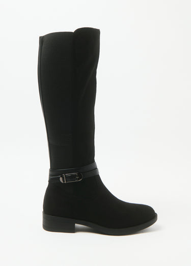 Bottes plates élastiquées lien cheville Noir