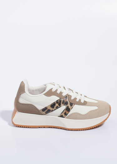 Baskets joggers à semelle compensée Leopard