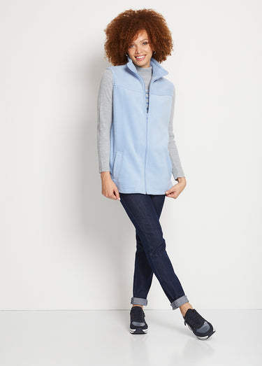 Blouson zippé sans manches polaire Bleu Ciel