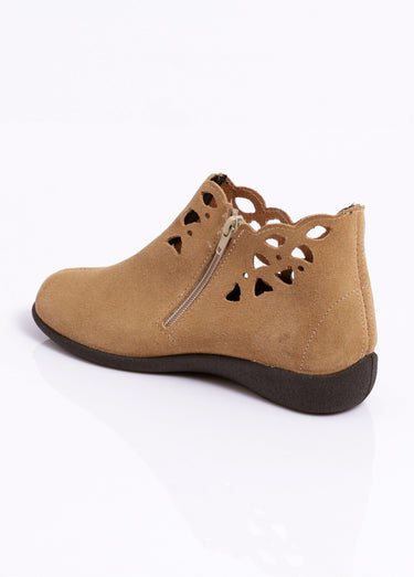 Boots zippées cuir fabriquées en France Camel