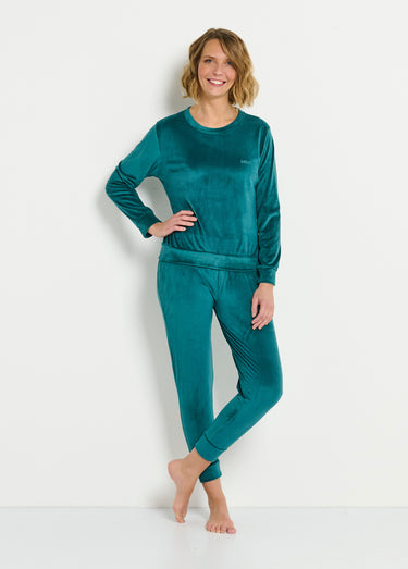 Pyjama en velours chaud Vert