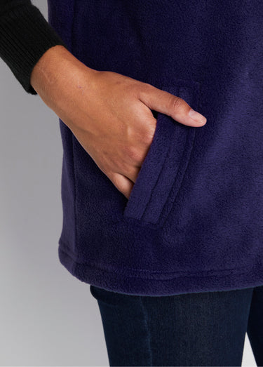 Blouson zippé sans manches polaire Marine