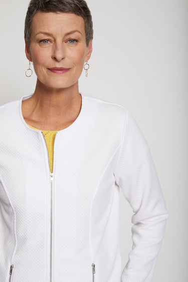 Veste cintrée sans col Blanc