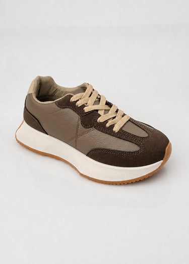Baskets style joggers multi empiècements Marron