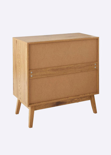 ALIA Commode 3 tiroirs façades rotin Bois Clair