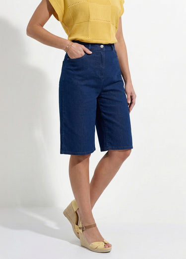 Bermuda taille haute denim stretch Stone