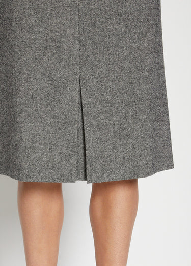 Jupe chevrons ou chiné longueur 70 cm avec laine Chine Gris