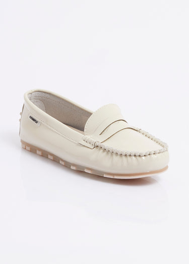 Mocassins vernis, semelle antidérapante Vernis Beige