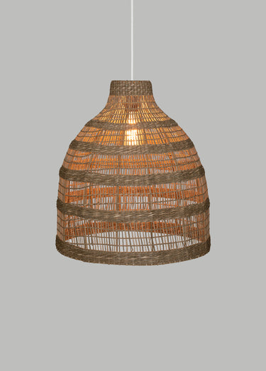 Suspension osier tressé, forme cloche Naturel