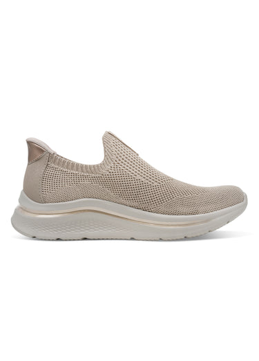 Sneakers sporty à enfiler en maille mesh Taupe