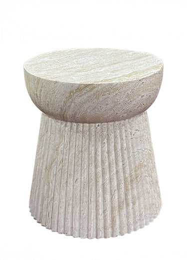 Table d'appoint aspect naturel rainuré Naturel