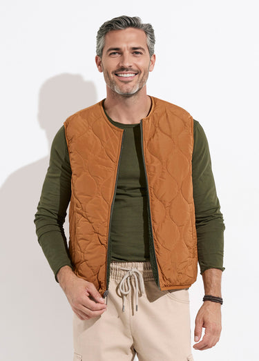 Veste sans manches casual réversible Kaki/Camel