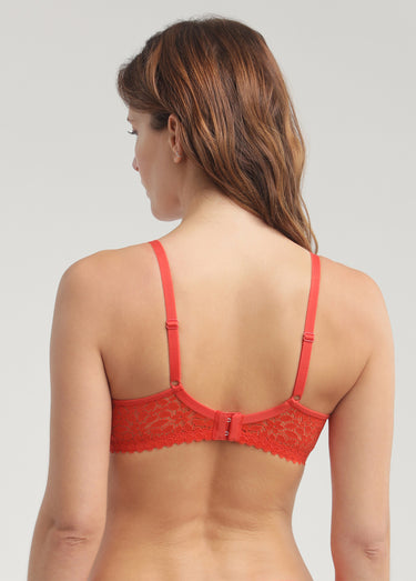soutien-gorge fleuri armatures, DAILY DENTELLE Rouge Feu