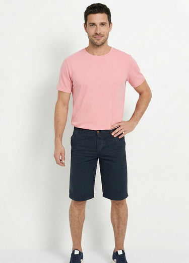 Bermuda pur coton, style chino Bleu Marine