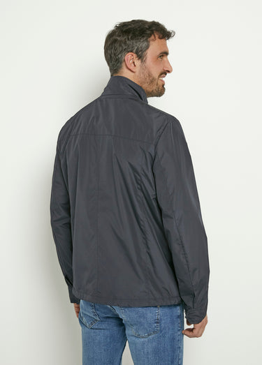 Veste col montant poches poitrine zippées Bleu Marine