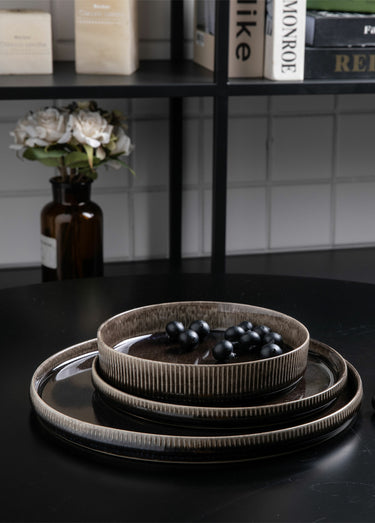 Service 18 pièces, thème Cappuccino Marron