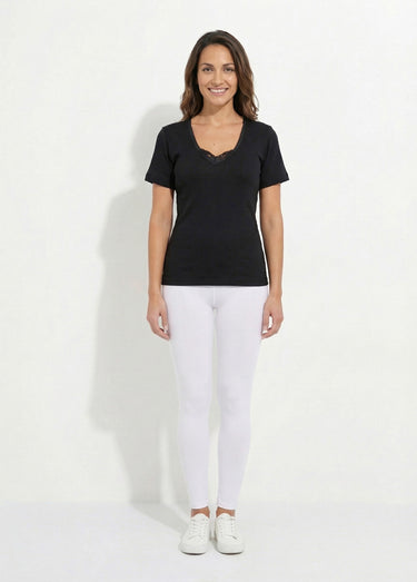 Maillot de corps manches courtes Coton noir