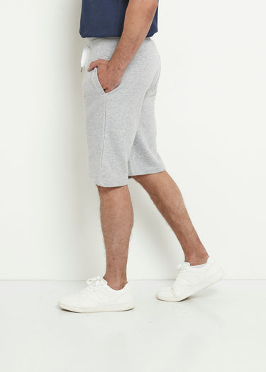 Short long en molleton avec lien à nouer Gris
