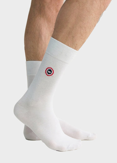 Chaussettes mi-mollet en coton résistant Blanc