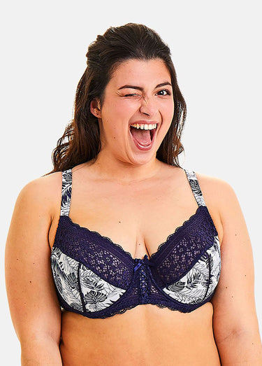 Soutien-gorge armatures, imprimé fantaisie Imprime Marine