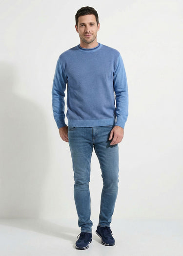Pull col rond maille caviar coton Jean