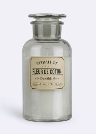 Bougie rétro parfumée en verre 25,5cm Blanc