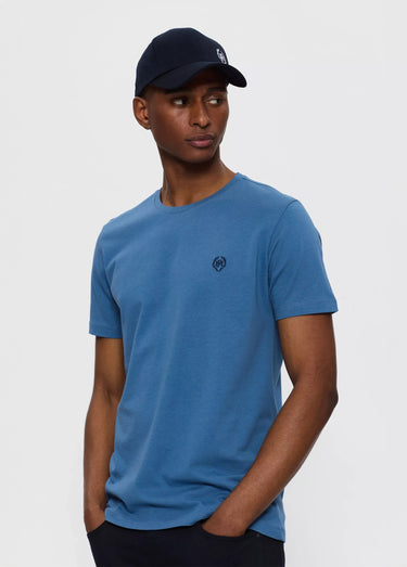 T-shirt col rond essentiel, logo poitrine Indigo