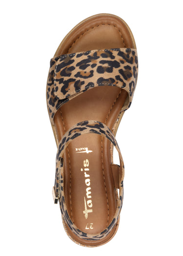 Sandales léopard compensées liège Leopard
