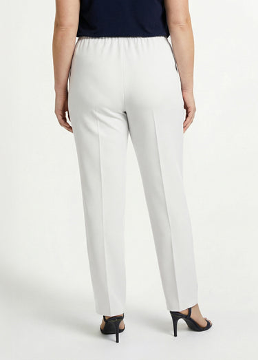 Pantalon droit taille semi-élastiquée Blanc