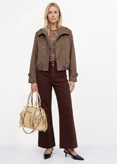 Jean flare taille haute, spécial PETITE Bordeaux