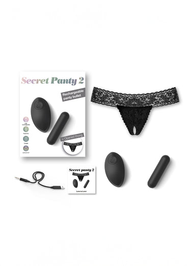 String dentelle fendu SECRET PANTY Noir