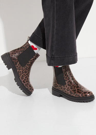 Boots Chelsea compensées imprimé léopard Leopard
