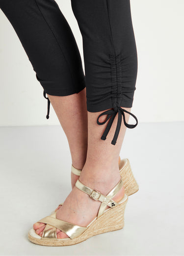 Legging court ceinture élastiqué Uni Noir