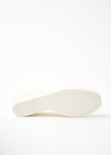 Derbies lacées toile compensées Blanc
