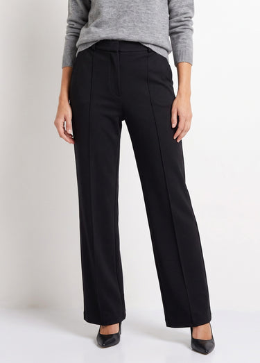 Pantalon structuré de ville maille milano unie Noir