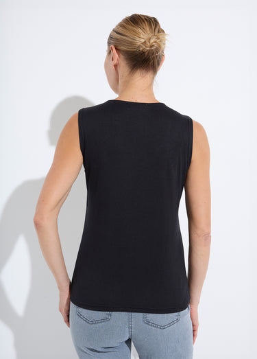 Débardeur col danseuse larges bretelles Noir