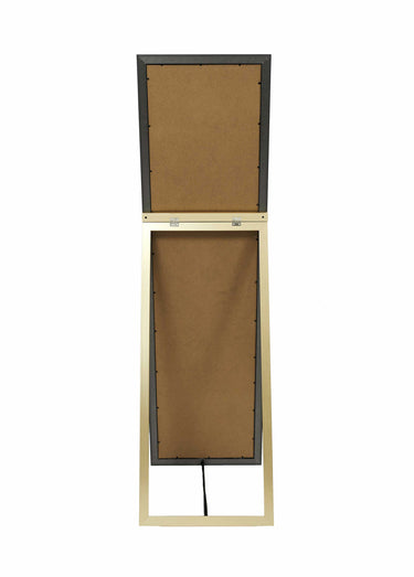 Miroir métallisé sur pied, forme psyché Dore