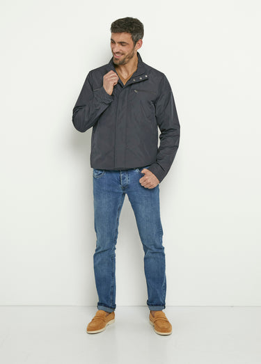 Veste col montant poches poitrine zippées Bleu Marine