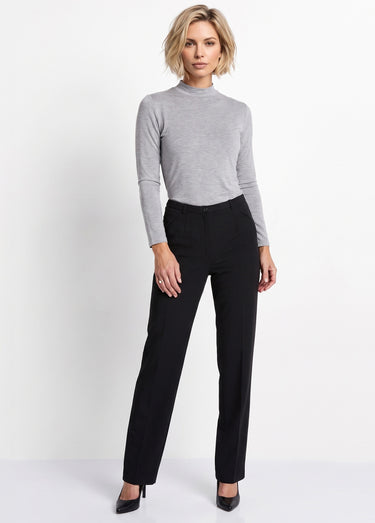 Pantalon taille semi-élastiquée droit Noir