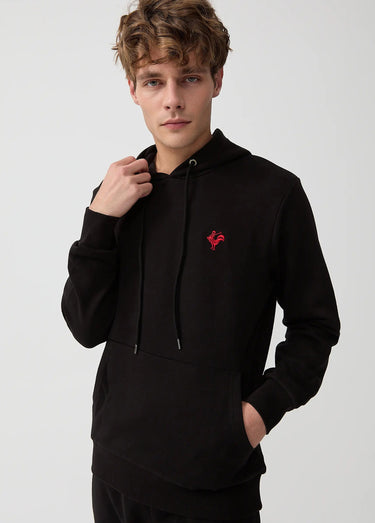 Sweat shirt à capuche poche kangourou Noir