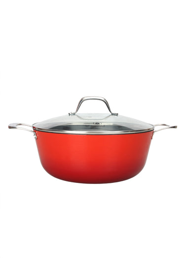 Faitout 28cm fonte tous feux antiadhésive Rouge