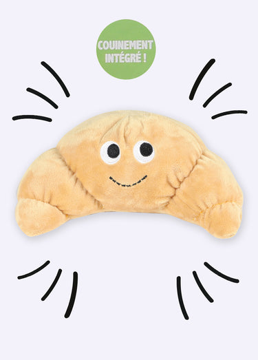 Peluche sonore en forme de croissant Beige
