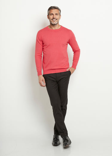 Pull col rond homme maille fine jauge Pasteque