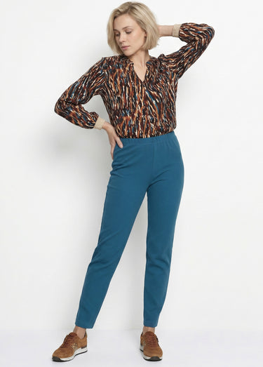 Legging taille élastiquée jersey extensible Uni Lagon