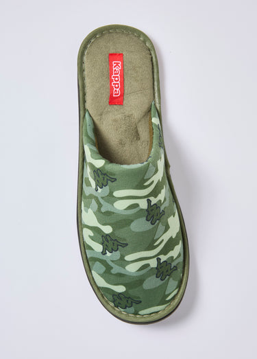 Chaussons mules motif camouflage Imprime Vert